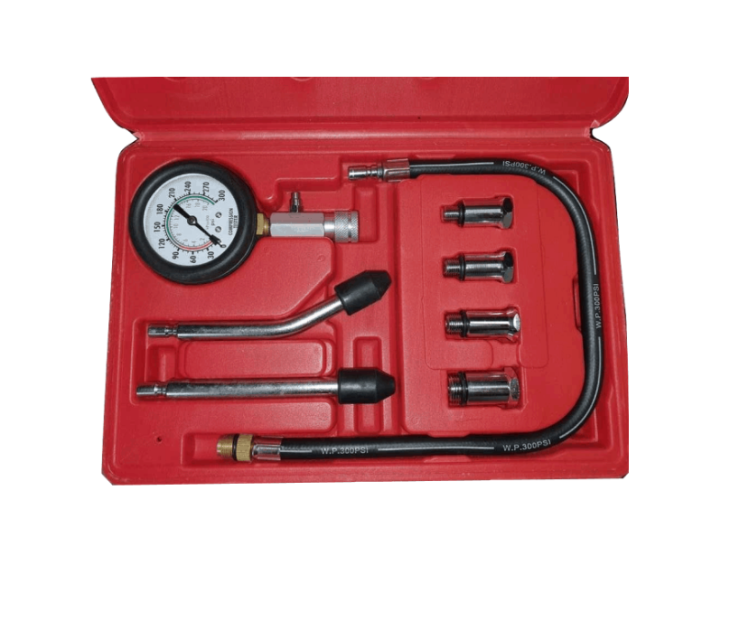 8 Piece Petrol Cylinder Compression Tester Kit