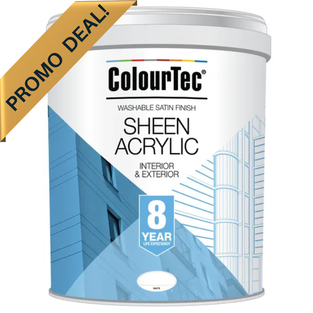 Colourtec Universal Sheen Acrylic Paint White 20ltr