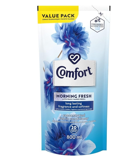 Comfort Morning Fresh Concentrated Laundry Fabric Softener Refill 800ml