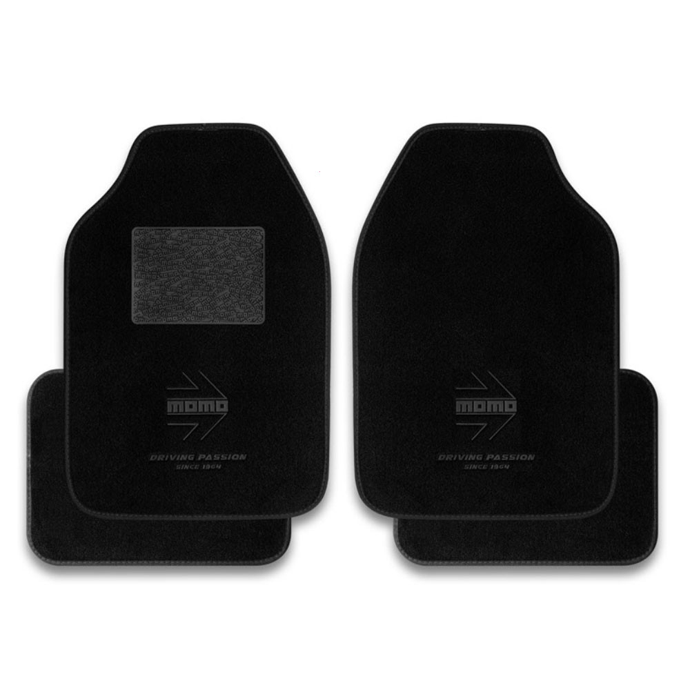 Momo Racing 4piece Floor Mats – Black with Black Arrow Design