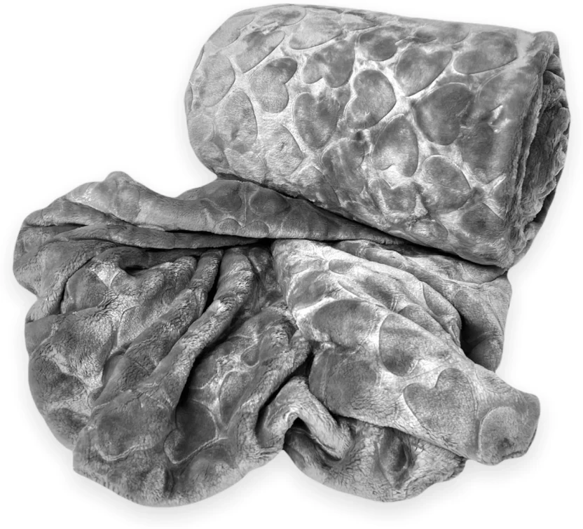 SMTE Geometric Queen Fleece Blanket for Mild Winter  (Polyester, Grey)