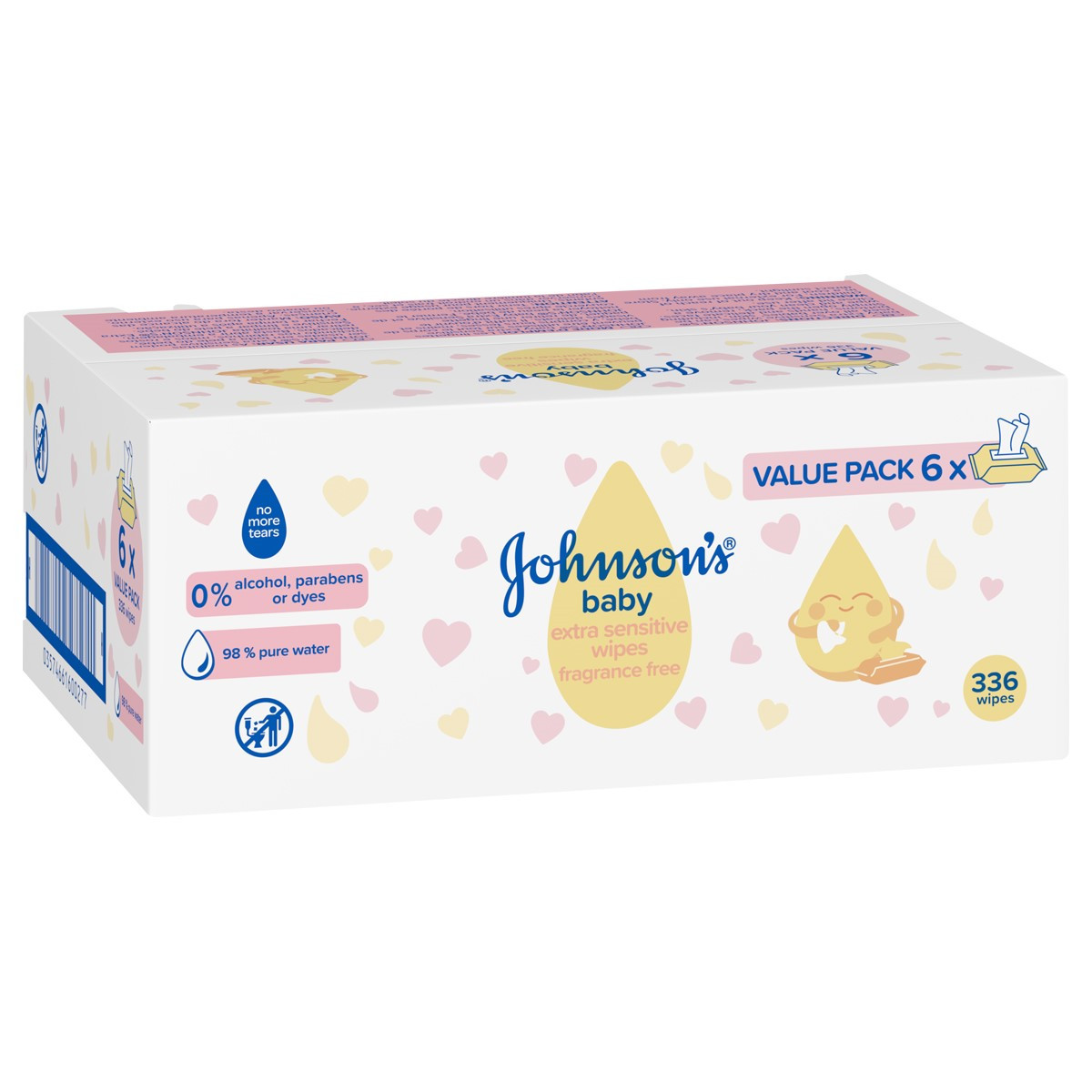 Johnson's Baby Wipes Extra Sensitive 6 Value Pack 336 Wipes
