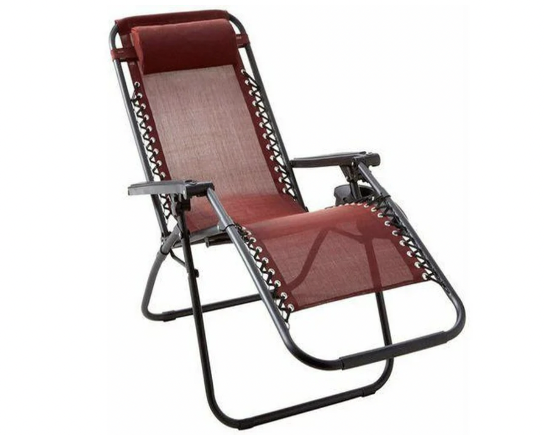 Hazlo Foldable Zero Gravity Outdoor Reclining Chair - Red