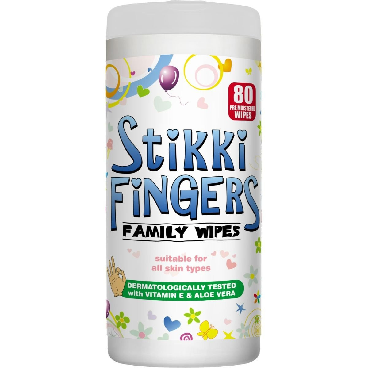 Stikki Fingers Wipes 80's Container