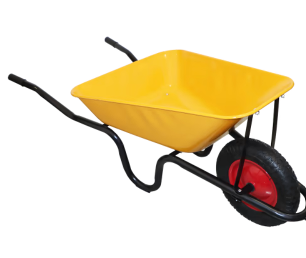 WHEELBARROW STEEL PAN PNEU WHEEL FB - CONCRETE-YELLOW STEEL PAN (1.0MM)