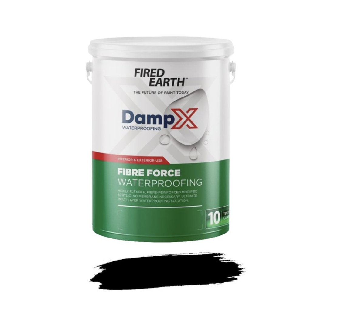 Fired Earth BW149-6-5L DampX Fibre Reinforced Waterproofing - Black (5L)