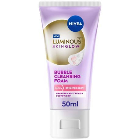 NIVEA LUMINOUS 630 Skin Glow Bubble Face Cleansing Foam, Brighter Glow, 50ml