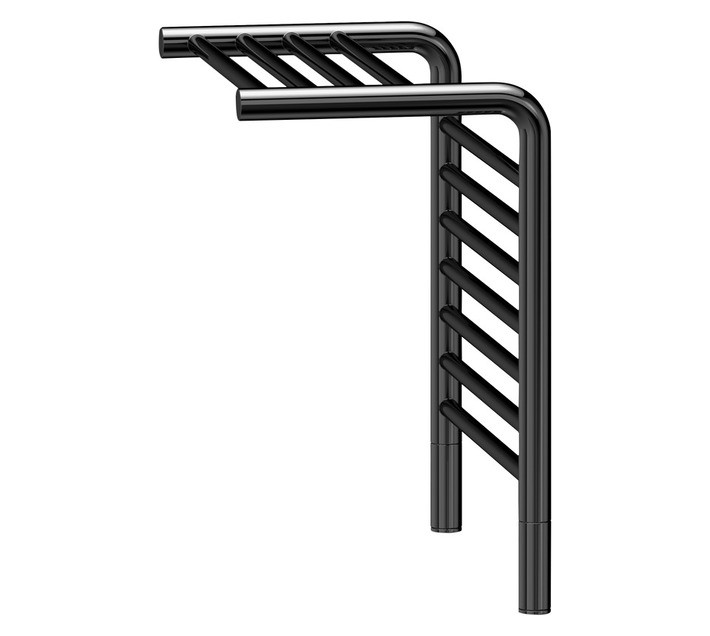 Jeeves Tangent M Shelf Towel Rail Balck with Left Power Connection ZAM0400GL