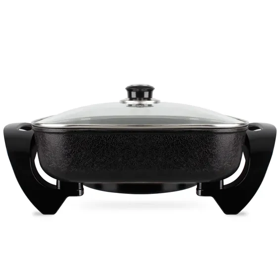 Mellerware Frying Pan Electric With Glassid Aluminium Black