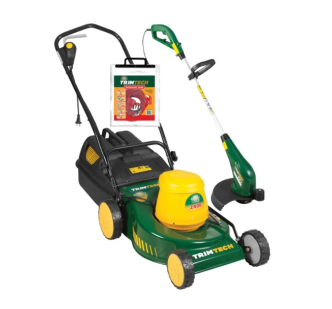 Trimtech 2400W Lawnmower 650W Line Trimmer and 20 m Cord TT 2400W Combo
