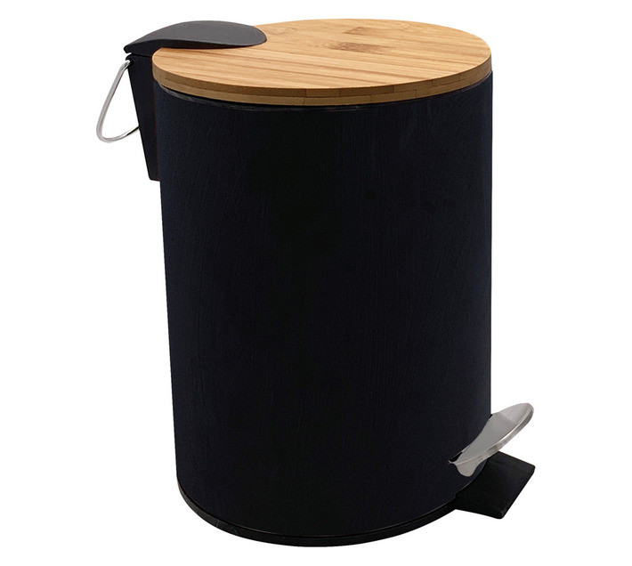 Lusso Bamboo Waste Bin Black 3 L
