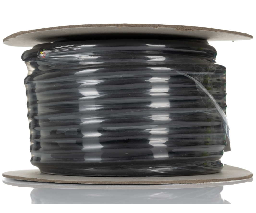 Multicore Industrial Cable, 12 Cores, 0.5 mm², DEF STAN, Unscreened, 25m, Black PVC Sheath
