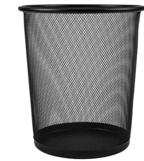 lilhe Round Mesh Metal Waste Black Bin Steel Dustbin