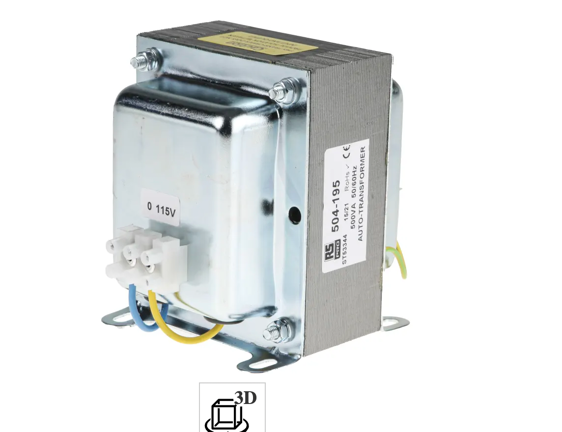 RS PRO 500VA Enclosed Autotransformer, 220 V ac, 230 V ac, 240 V ac Primary, 115V ac Secondary